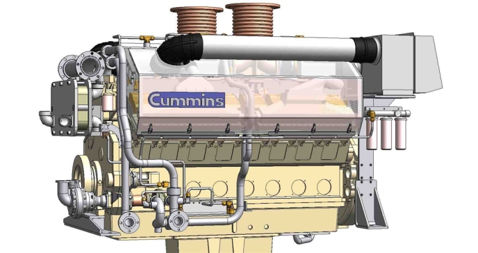CumminsQSKV60柴油发动机模型3D图纸STP格式